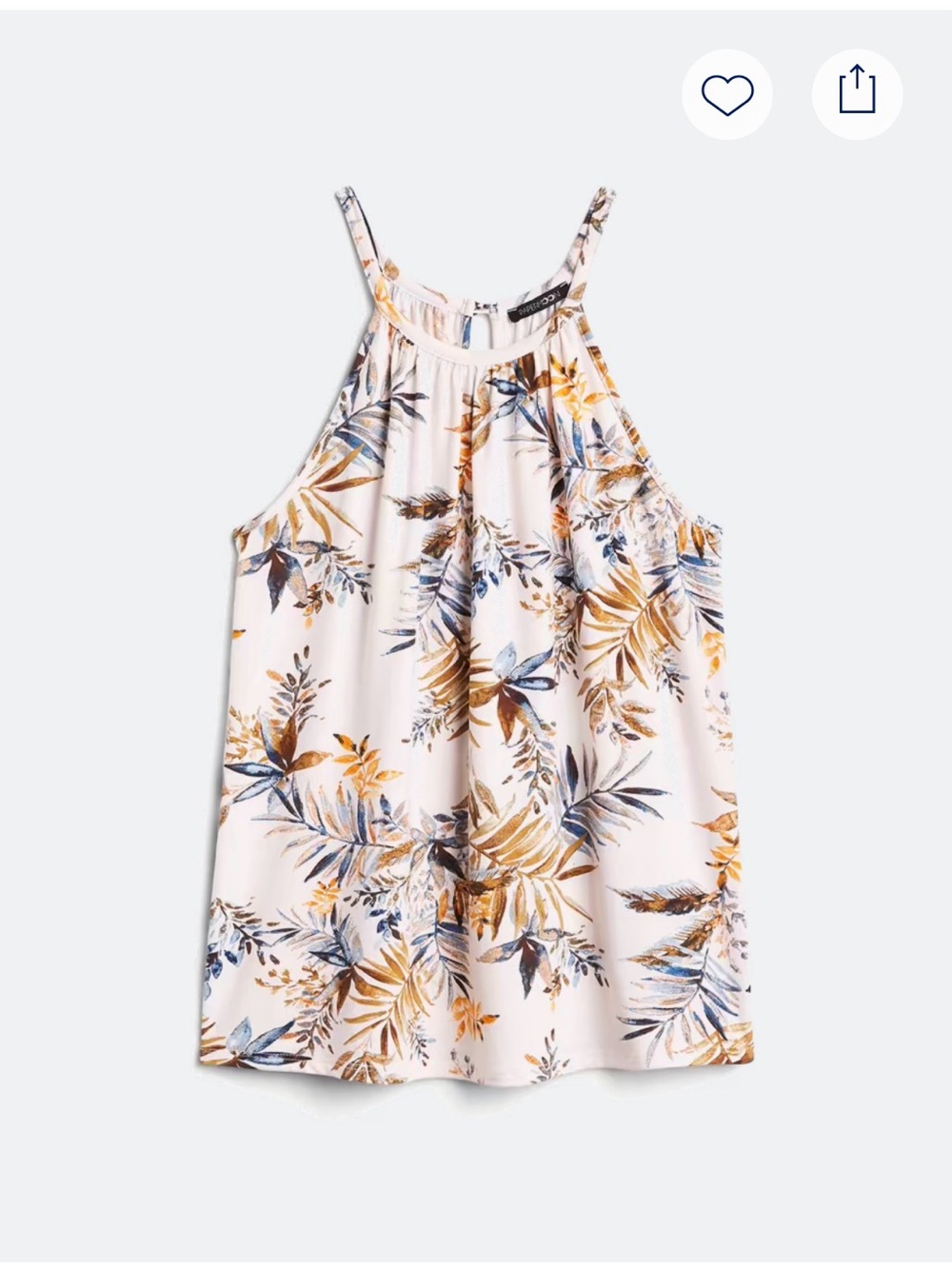 Floral Halter Tank Top in Soft Blush and Mustard